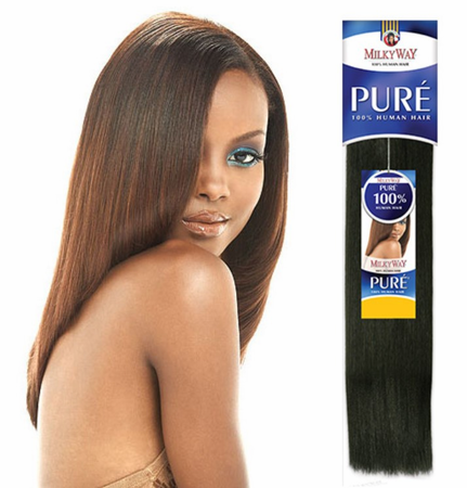 Milky Way Pure 100% Human Remy Hair Yaky texture 12" Human