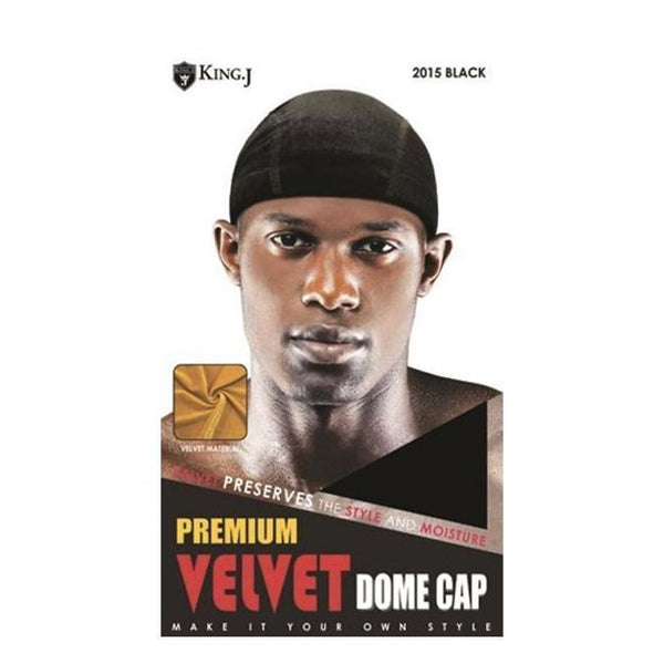 King J. Velvet Premium Dome Cap - Black