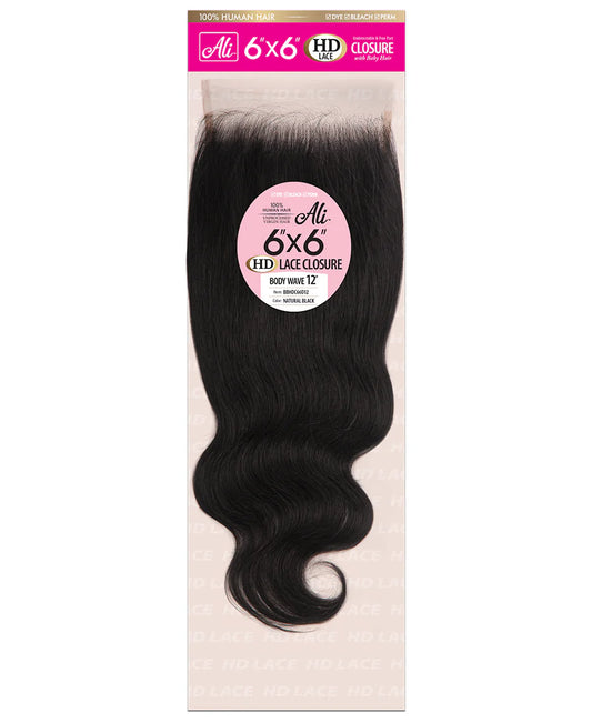 Ali 100% Human Hair 6x6 Lace Closure 14”