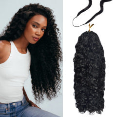Feather Crochet for Braiding - Burmese Curly 50 Grams (18 inch) (Natural Black)