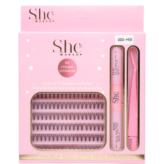 S.he Make Lash Extension Set w\ bond & tweezers