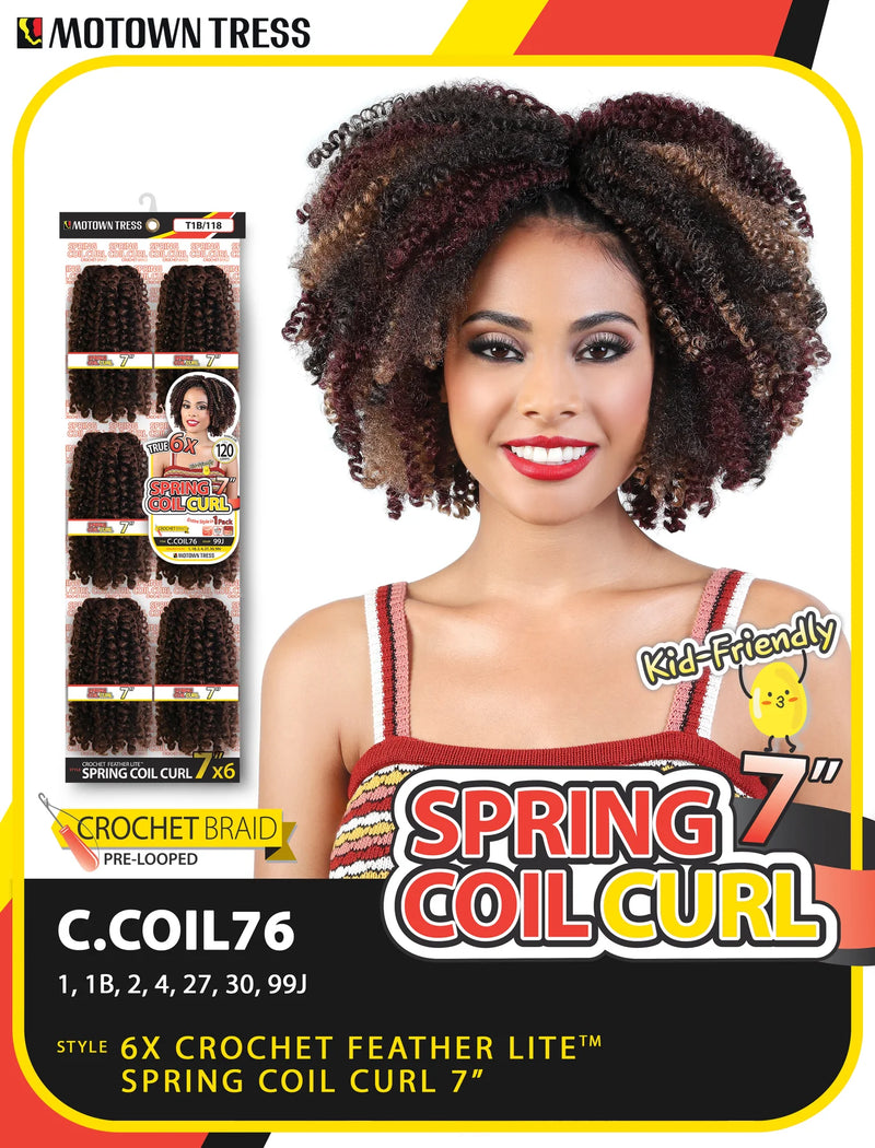 Motown Tress 6X Spring Coil Curl 7" Crochet Hair