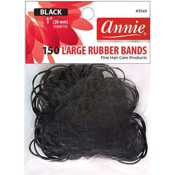 Annie 150 Large Black Rubber Bands