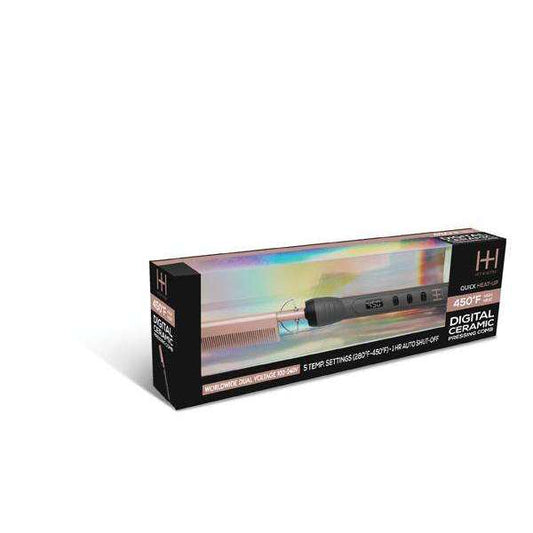 H&H Digital Electrical Ceramic Pressing Comb Grey & Rose Gold