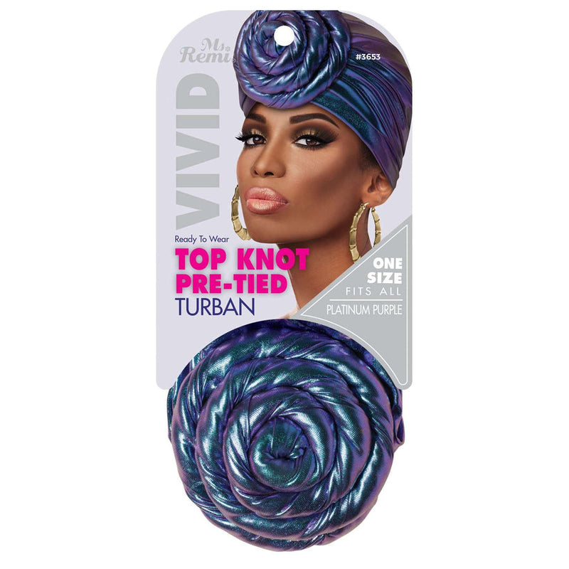 Ms. Remi Premium Vivid Top Knot Pre-Tied Turban Assorted Colors